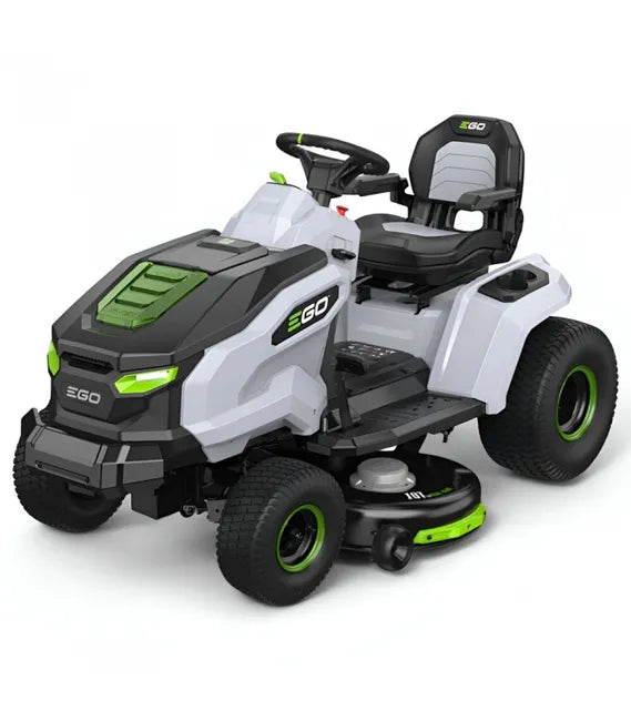PACK Tracteur tondeuse autoportée à éjection latérale et mulching, 4 batteries 10Ah et chargeur rapide