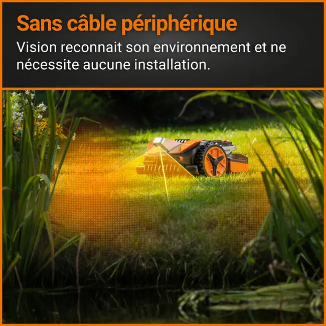 Robot tondeuse connecté WORX LANDROID VISION - Jusqu'à 1300m²- WR213E (Sans fil)