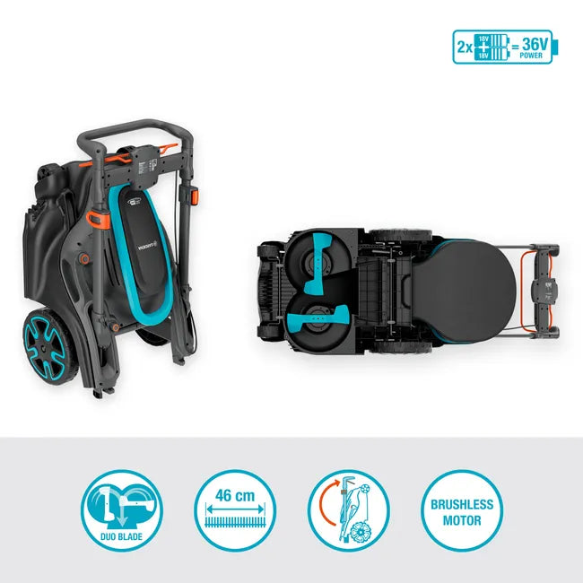 GARDENA Tondeuse PowerMax Duo 46/36V P4A - Sans chargeur ni batterie