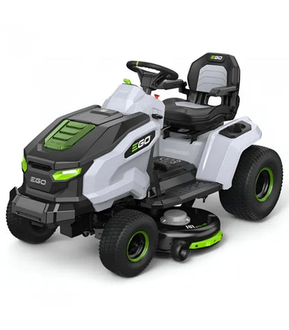 PACK Tracteur tondeuse autoportée à éjection latérale et mulching, 4 batteries 10Ah et chargeur rapide
