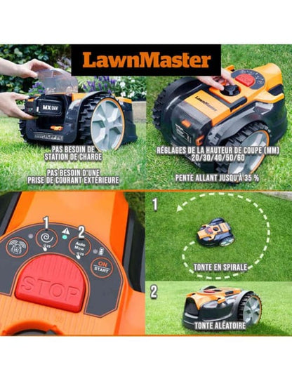 KIT ROBOT TONDEUSE AUTONOME SANS FIL PÉRIMÉTRIQUE + COUPE BORDURES 24V