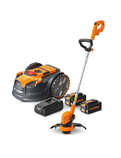 KIT ROBOT TONDEUSE AUTONOME SANS FIL PÉRIMÉTRIQUE + COUPE BORDURES 24V